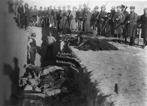 Le Massacre de Wounded Knee; une tragédie sanglante marquant la fin tragique du mouvement des résistances Sioux.